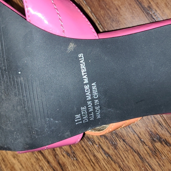 💕🧡Solanz Pink/Orange Daizie Mule💕🧡Size 11 - Picture 6 of 9